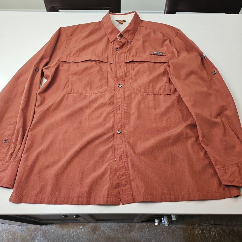Eddie Bauer Sport Shop Mens XL Vented Fishing Hiking Shirt